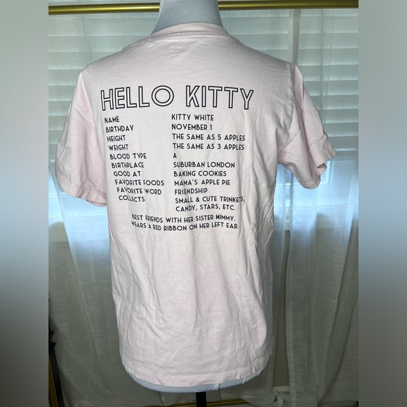Uniqlo T-Shirt Short Sleeves with Hello Kitty in Very Light Pink Cotton. Sz M - Picture 5 of 7